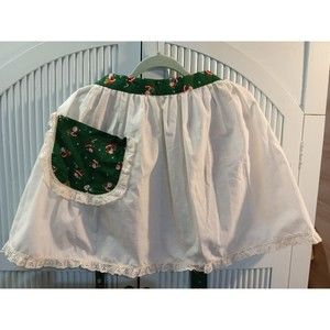 Vintage Santa Claus Christmas half apron with tie and pocket